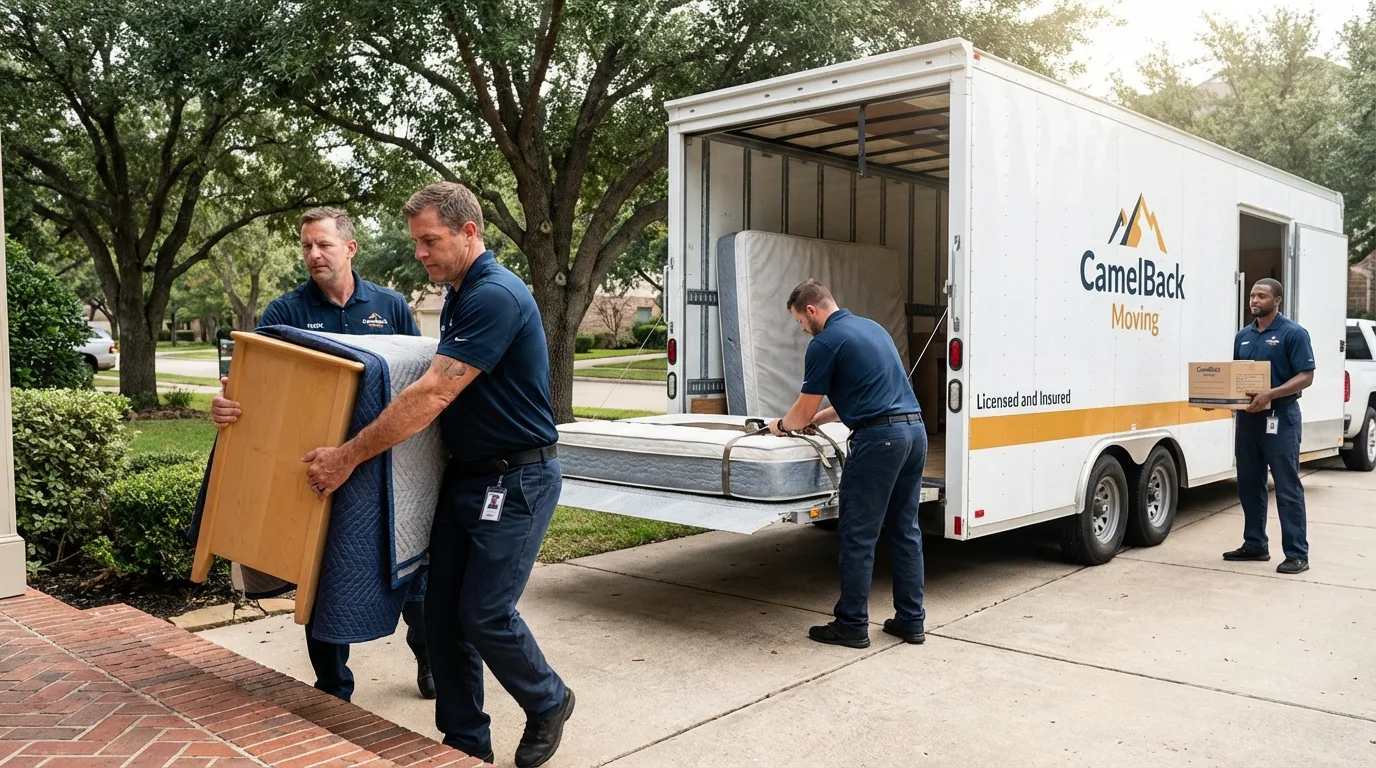 Crew loading residential truck for cross-state move from Woodbridge, NJ